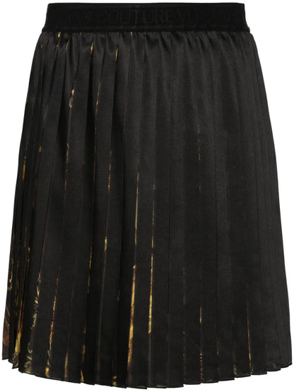 Watercolour Couture-Print Pleated Miniskirt