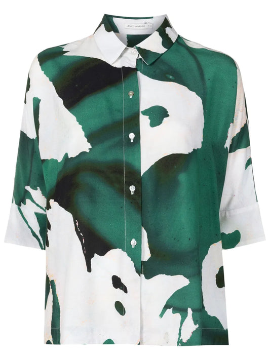 Abstract-Print Boxy-Fit Shirt