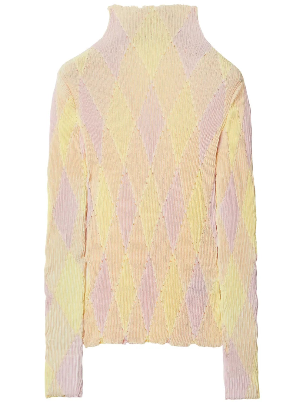 High-Neck Argyle Intarsia-Knit Jumper