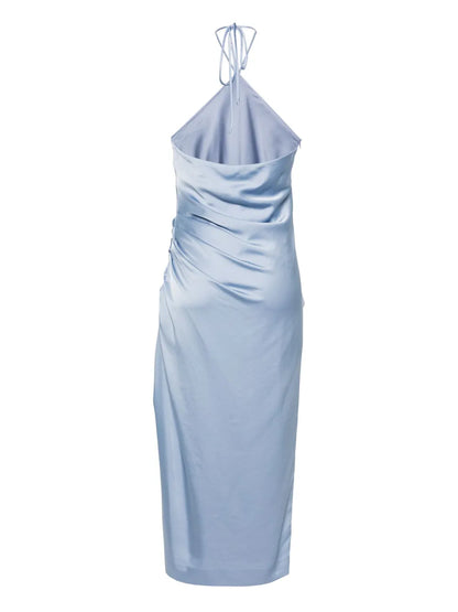 Hansel Halterneck Satin Midi Dress