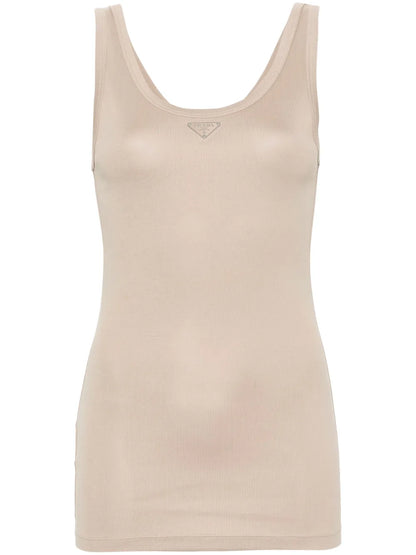 Triangle-Logo Ribbed Tank Top