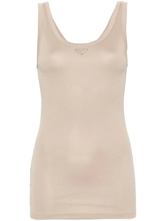 Triangle-Logo Ribbed Tank Top