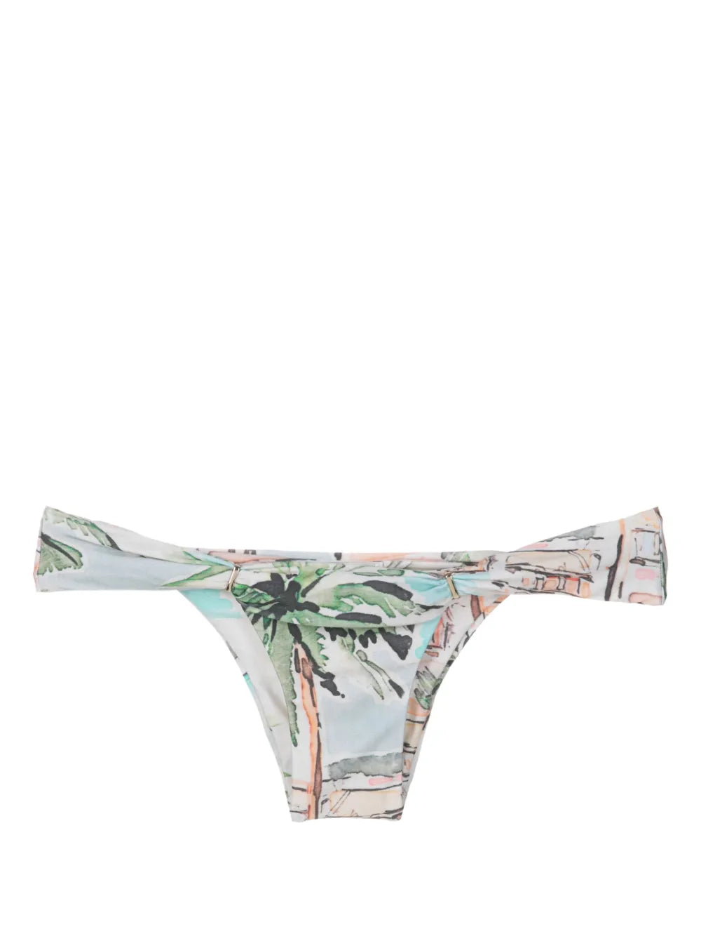 Graphic-Print Bikini Bottoms