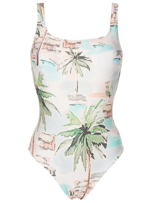 Graphic-Print One-Piece Swimsuit