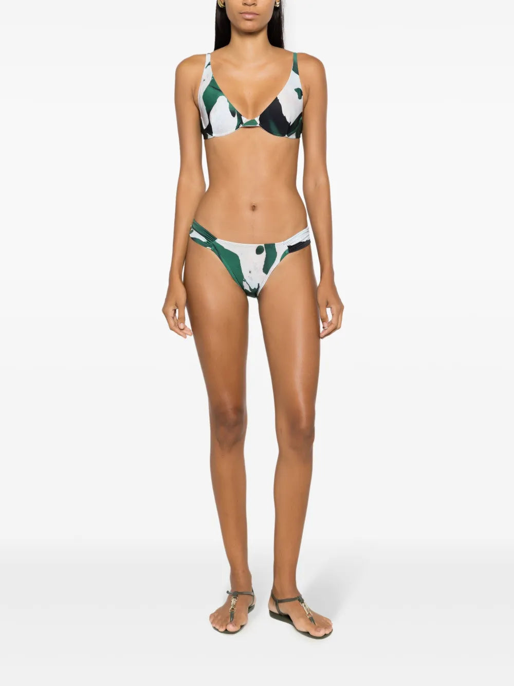 Graphic-Print Bikini Top