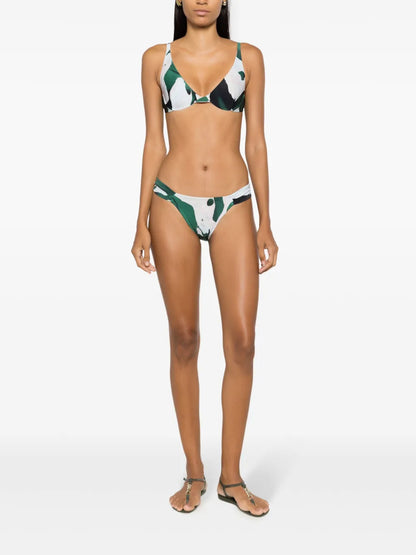 Graphic-Print Bikini Top