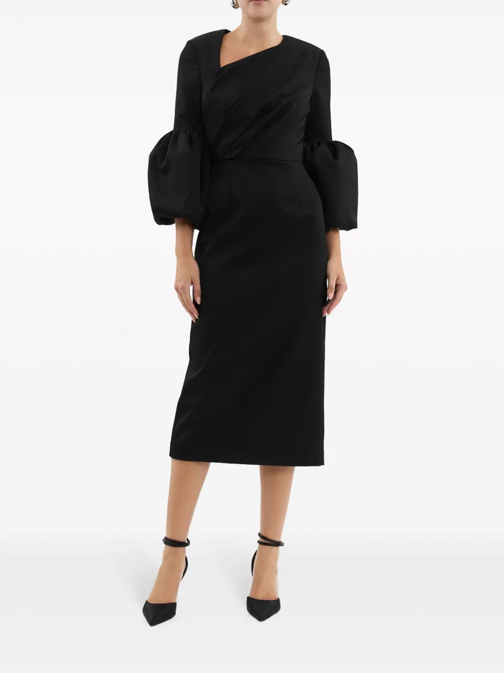 Augustine Puff-Sleeve Midi Dress