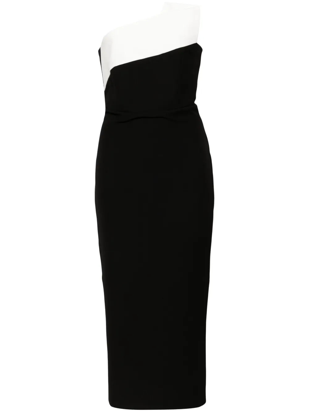 Drape-Detailed Crepe Midi Dress