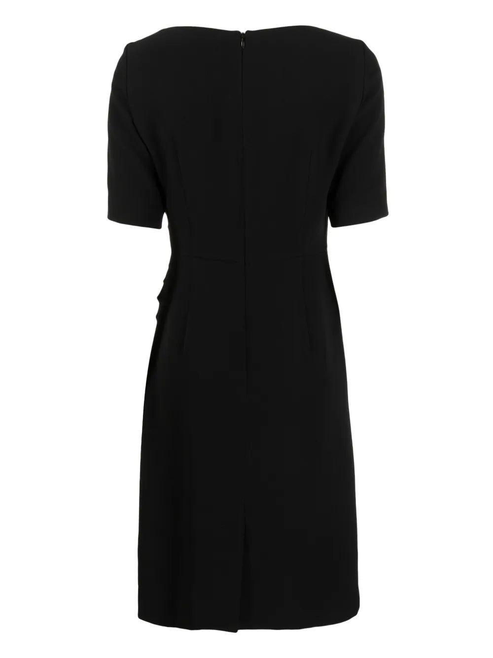 Draped-Detail Asymmetric-Neck Dress
