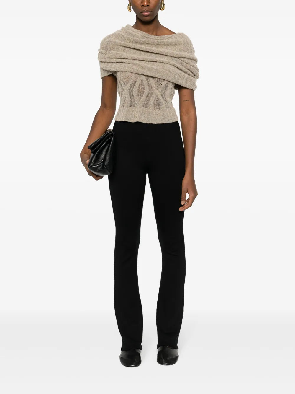 High-Waited Flared Trousers