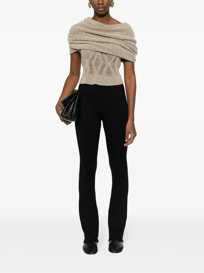 High-Waited Flared Trousers