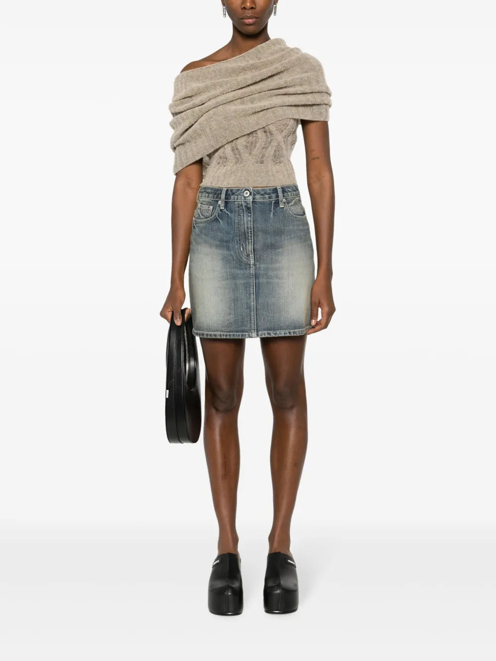 Logo-Embroidered Cotton Miniskirt