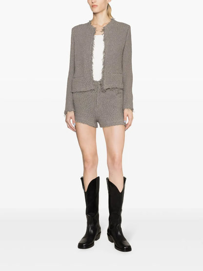 Daphna High-Waisted Bouclé Shorts