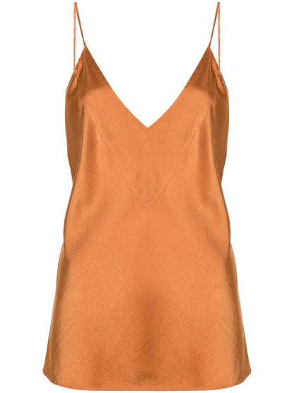 V-Neck Silk Satin Top