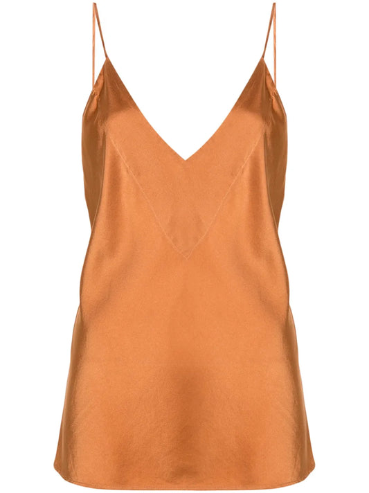 V-Neck Silk Satin Top