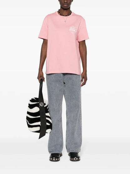 Pegaso-Motif Cotton T-Shirt