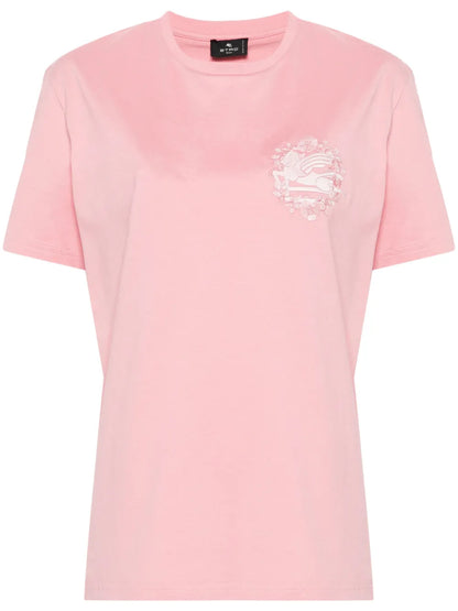 Pegaso-Motif Cotton T-Shirt