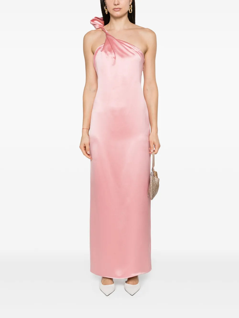 One-Shoulder Silk Maxi Dress