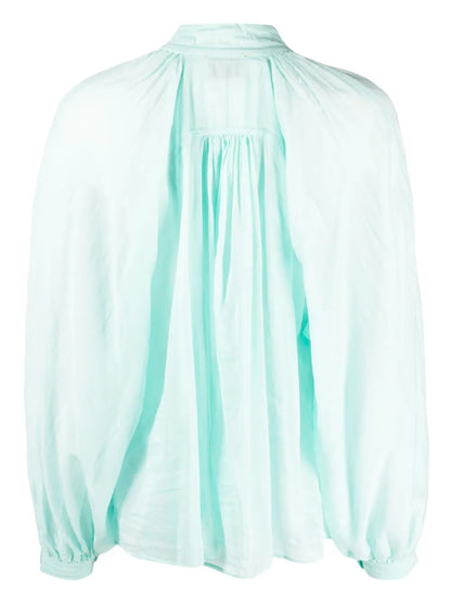 Draped Semi-Sheer Shirt