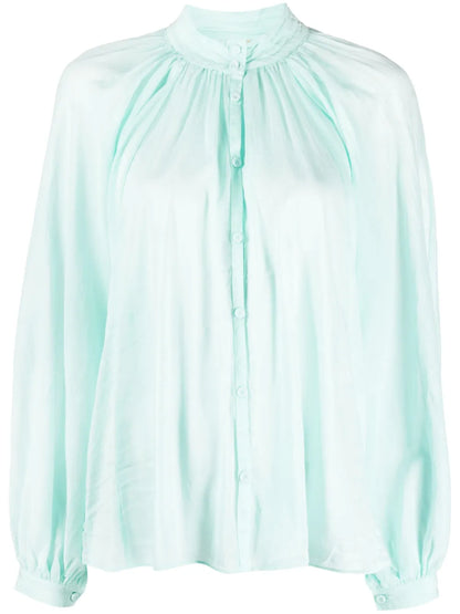 Draped Semi-Sheer Shirt