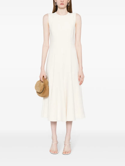 Crepe Flared Midi Dress