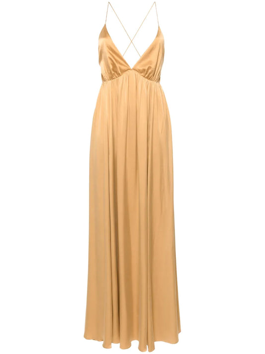 Open-Back Silk Maxi Dress