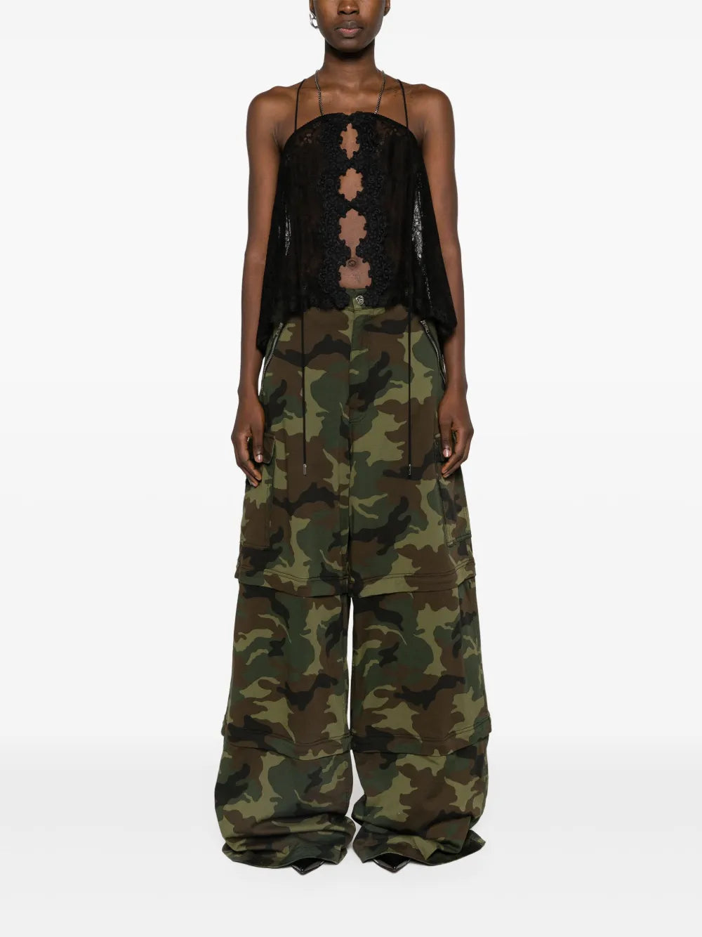 Halterneck Sheer Lace Top