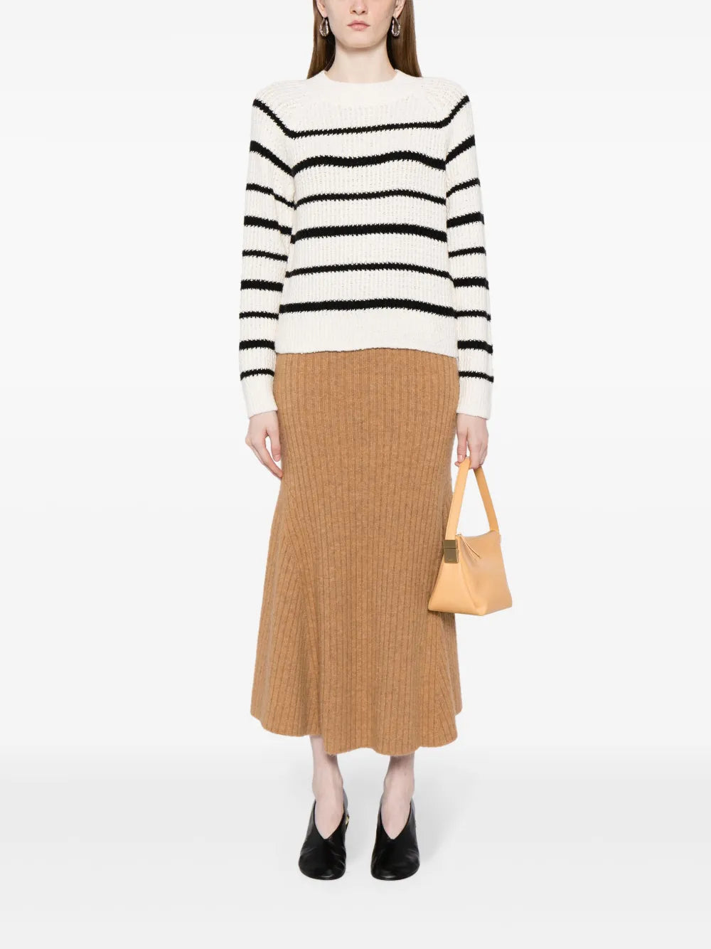 Striped Ribbed-Knit Jumper
