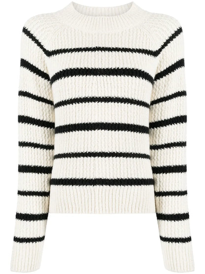 Striped Ribbed-Knit Jumper
