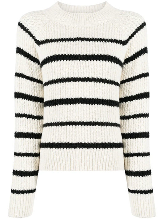 Striped Ribbed-Knit Jumper
