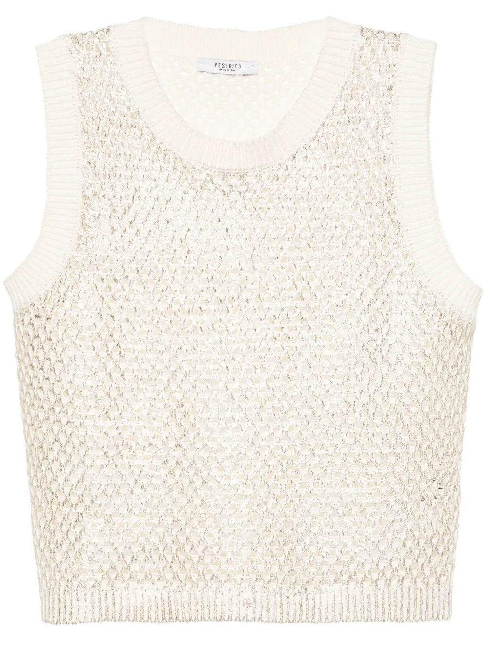 Metallic-Effect Knitted Top