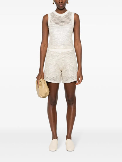 Metallic-Effect Knitted Top