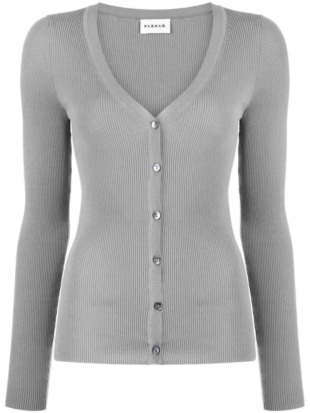 V-Neck Ribbed Cardigan