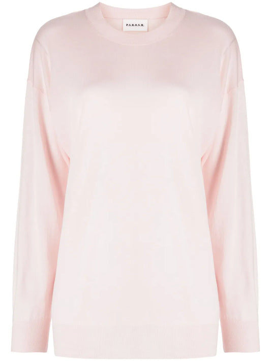 Round-Neck Fine-Knit Jumper
