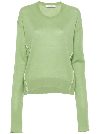 Frayed-Detailing Ribbed Jumper