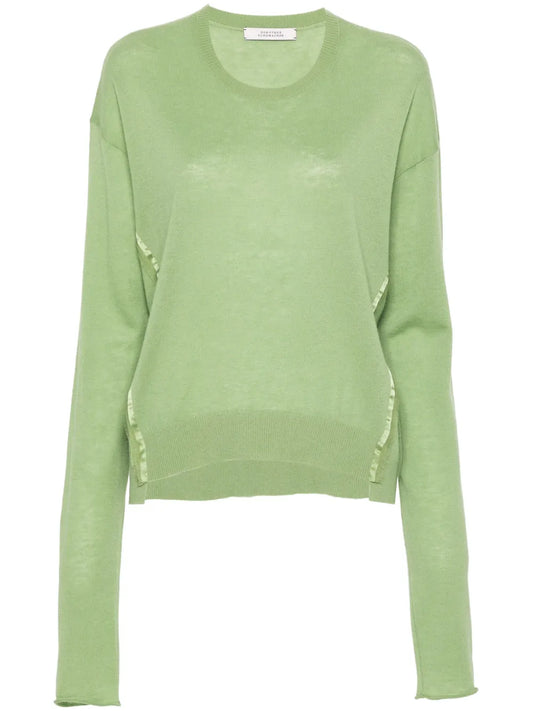 Frayed-Detailing Ribbed Jumper
