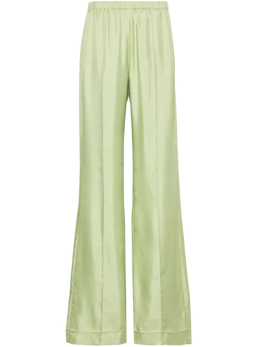 Wide-Legged Silk Trousers