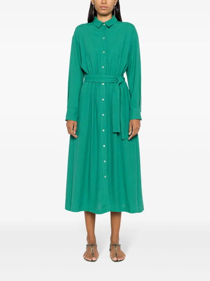 Tied-Waist Midi Shirtdress