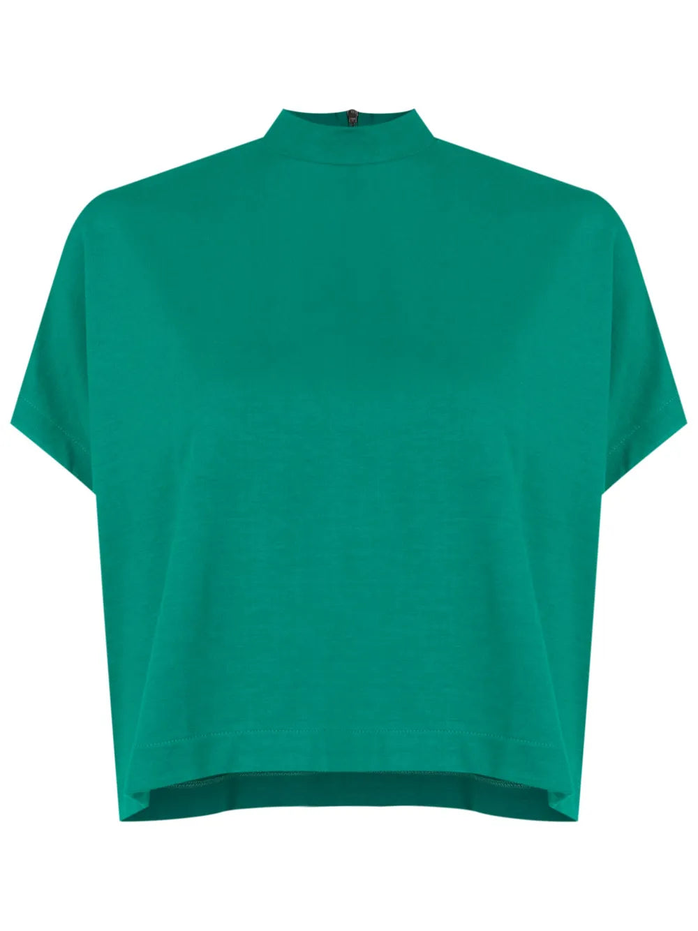 Mock-Neck Cropped T-Shirt