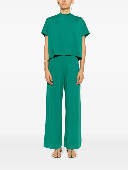 Mock-Neck Cropped T-Shirt