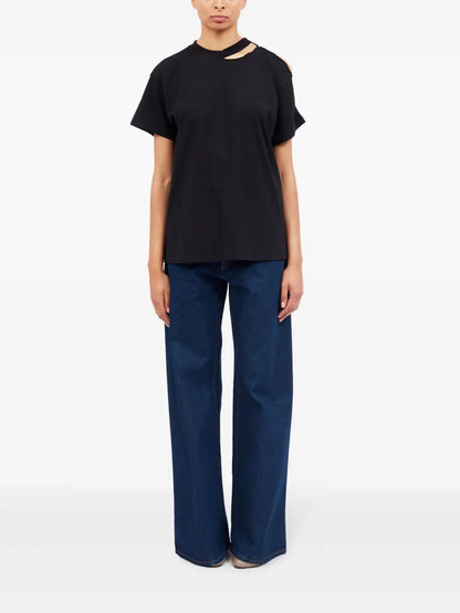 Cut Out-Detail Cotton T-Shirt