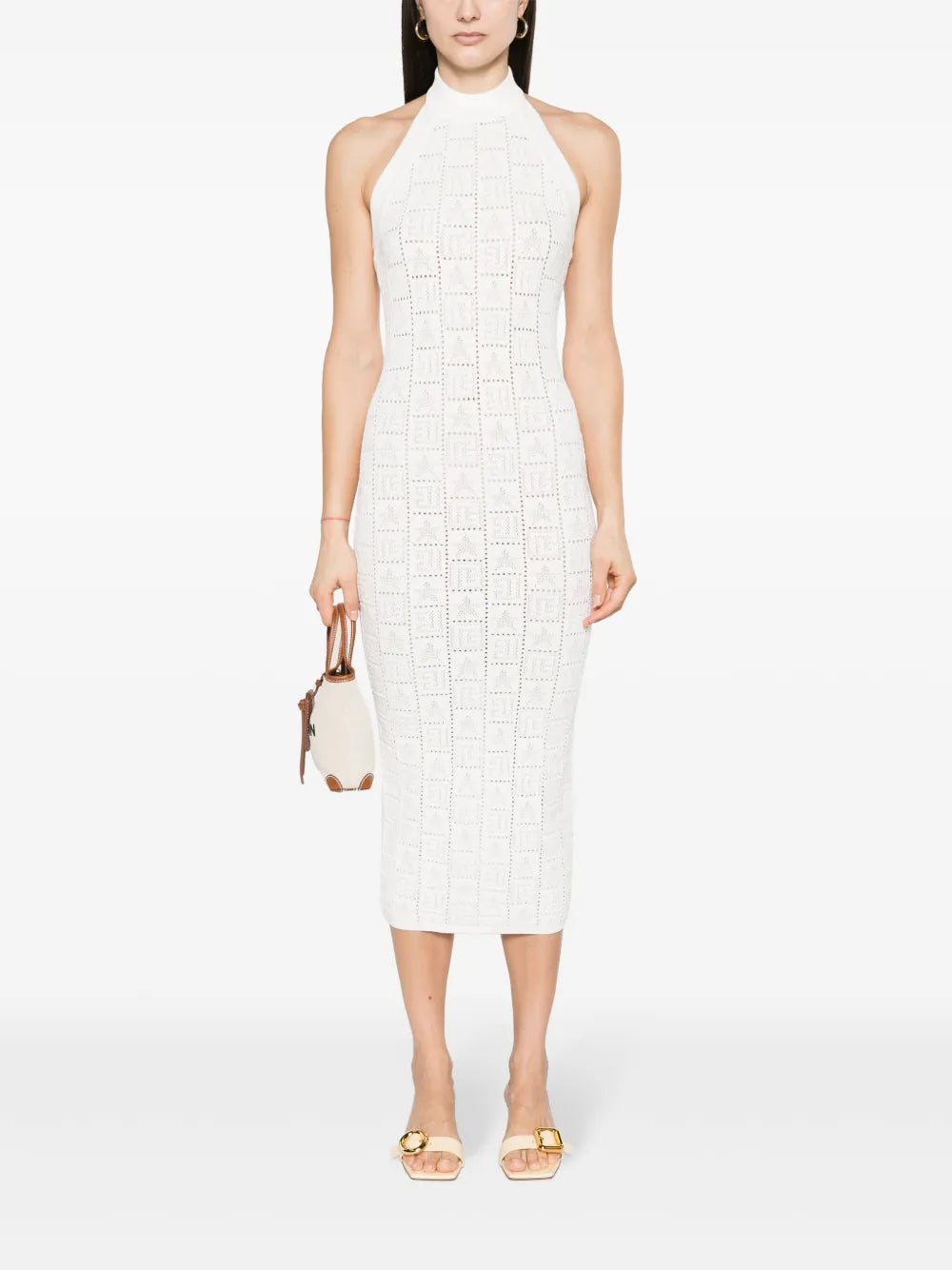Crochet-Knit Midi Dress