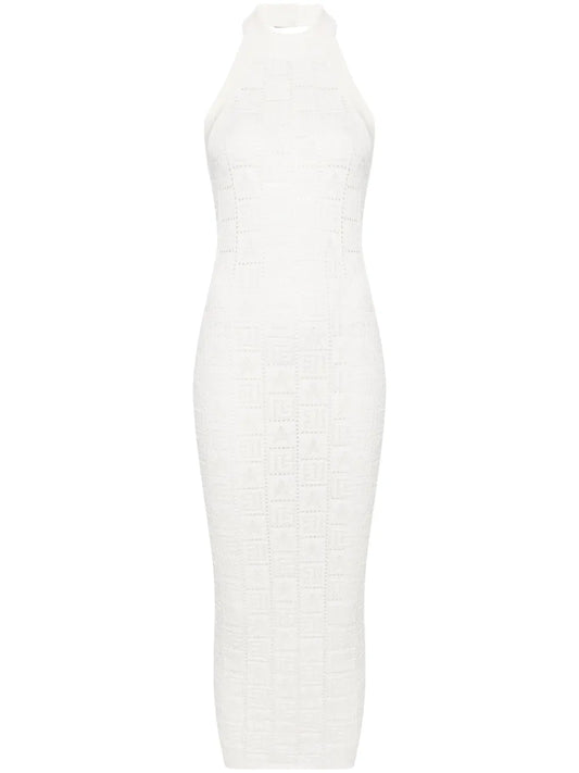 Crochet-Knit Midi Dress