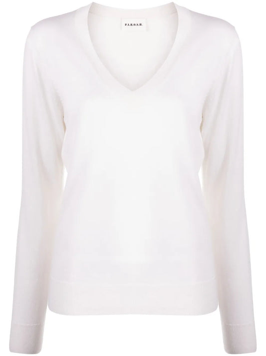 V-Neck Fine-Knit Jumper