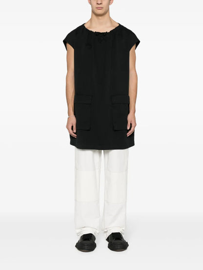 Gathered-Neck Cotton Dress