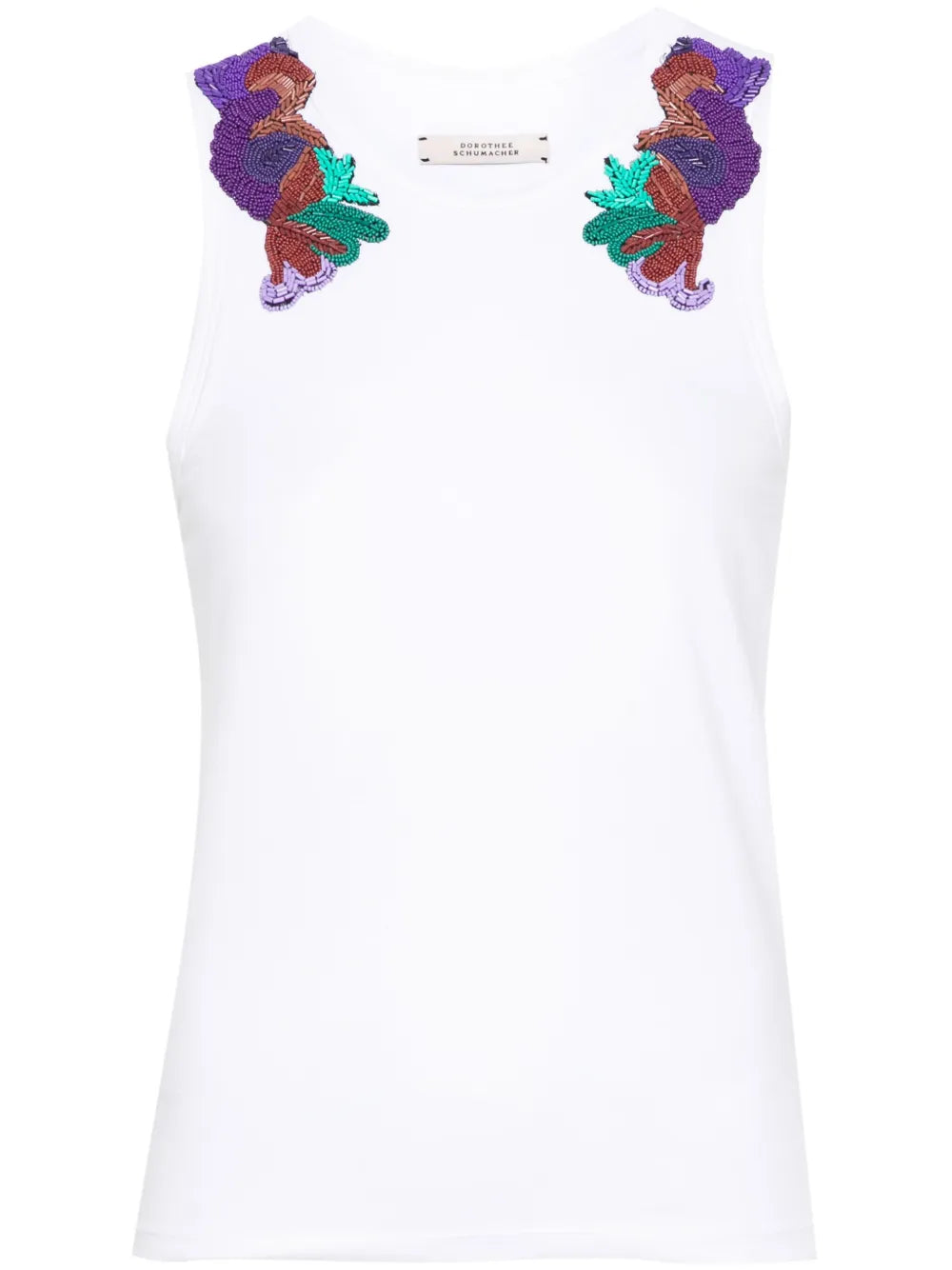 Bead-Embroidered Tank Top