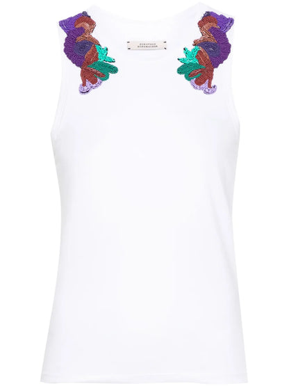 Bead-Embroidered Tank Top