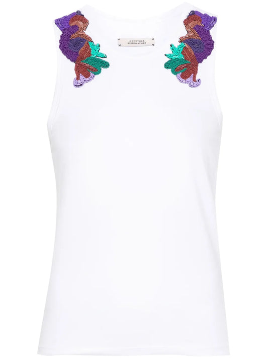Bead-Embroidered Tank Top