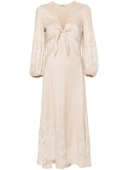 Embroidered Linen Dress