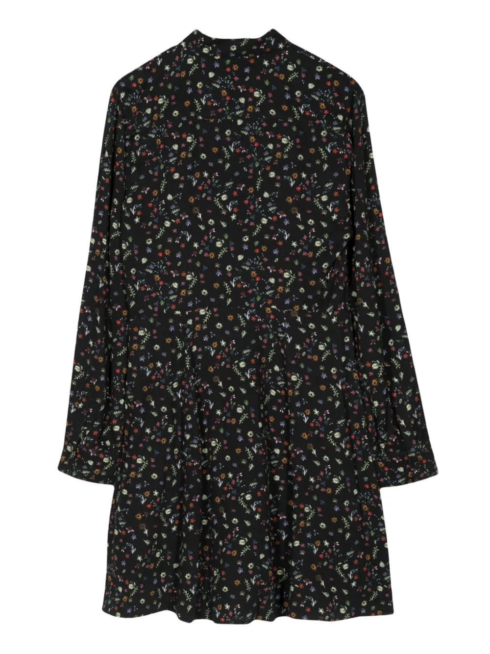 Floral-Print Stripe-Detail Dress